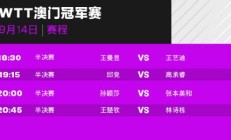 九游体育:今天WTT澳门冠军赛赛程直播时间表 男女单打半决赛对阵名单